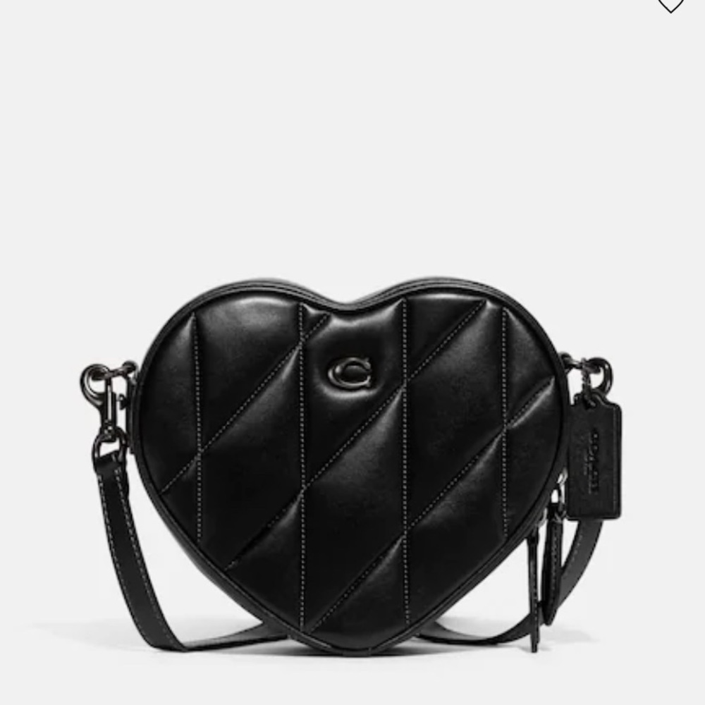 NWT coach heart shaped leather crossbody bag